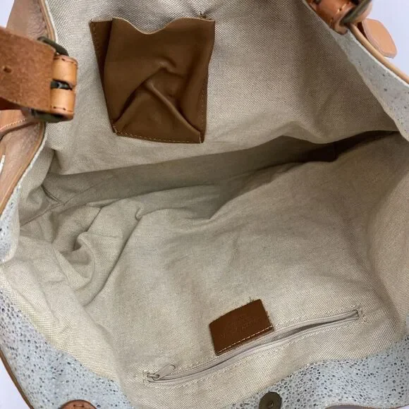 MAURIZIO‎ TAIUTI Italy Calfskin Leather Tote w/Orange Croc Details 12 X 18 - Picture 5 of 8